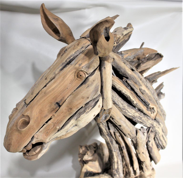 Large Folk Art Driftwood Horse Head Sculpture For Sale at 1stDibs
