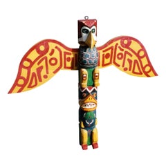 Large Folk Art Outsider Art TOTEM 42"H