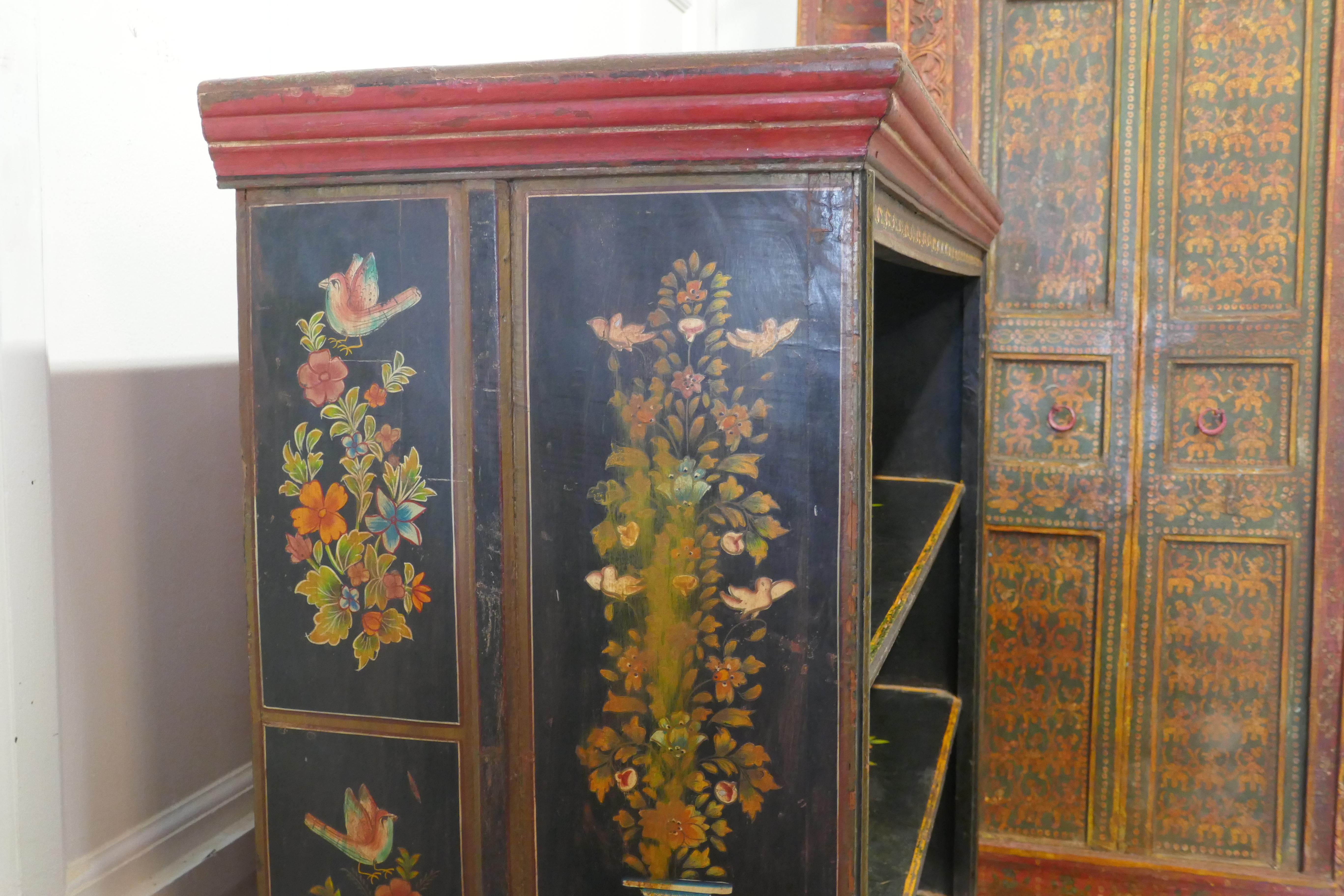 Large Painted Open Bookcase, Folk Art For Sale 2