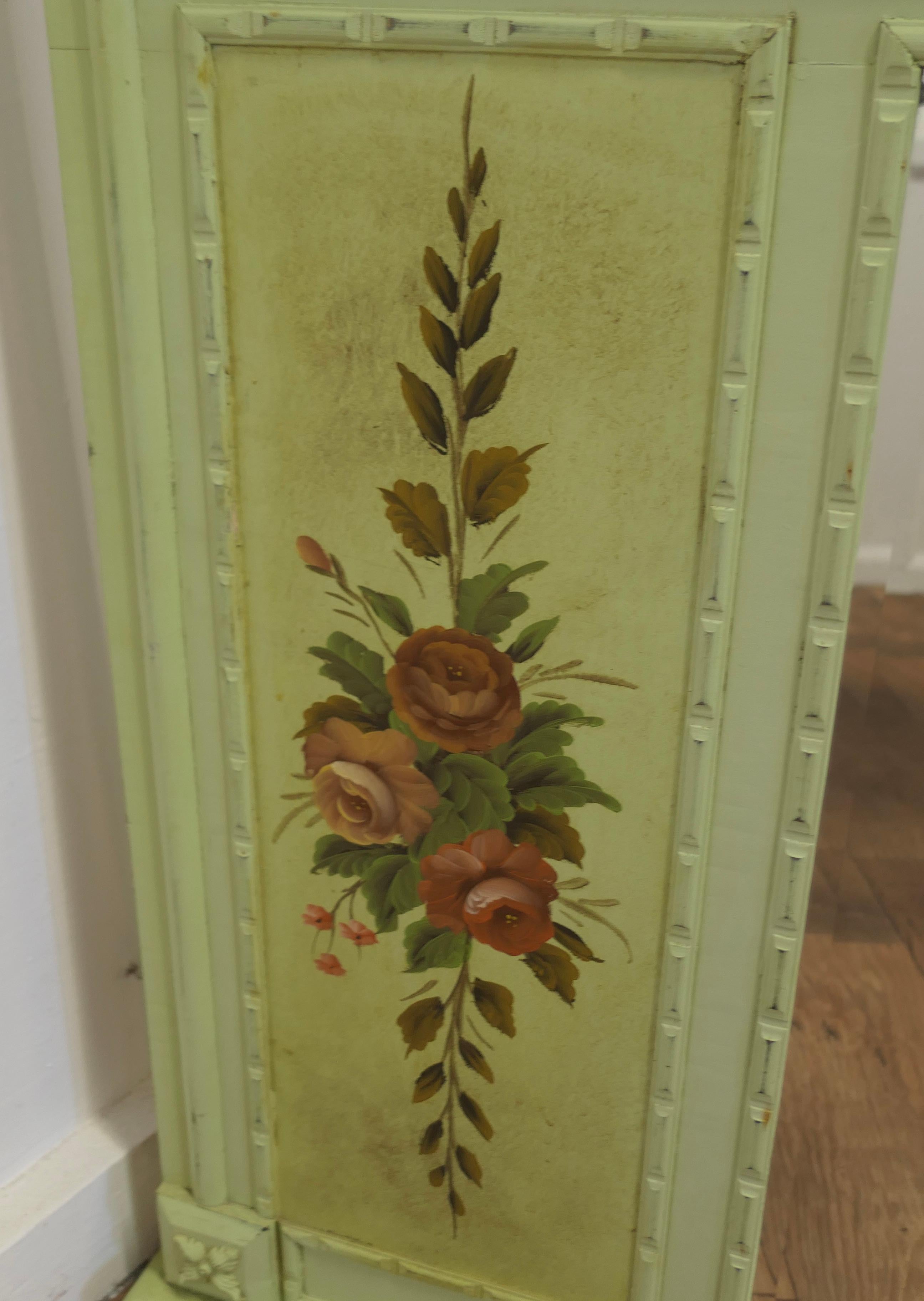 Large Folk Art Painted Overmantel or Wall Mirror  For Sale 1