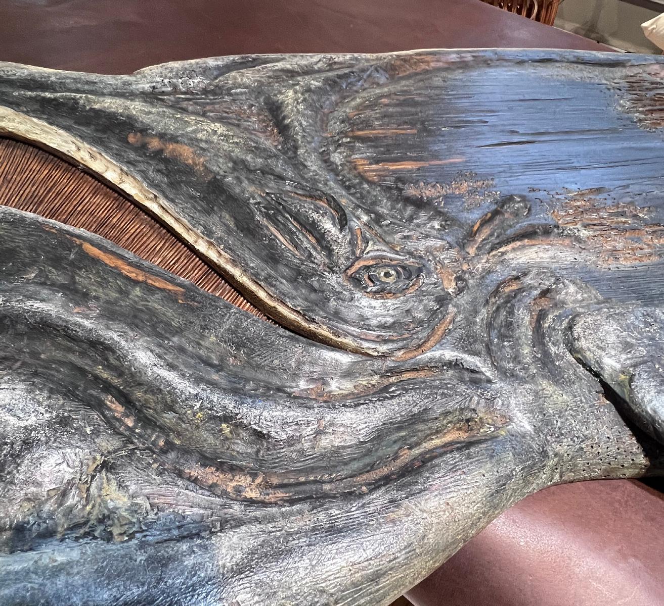 Grande sculpture de baleine d'art populaire en vente 1