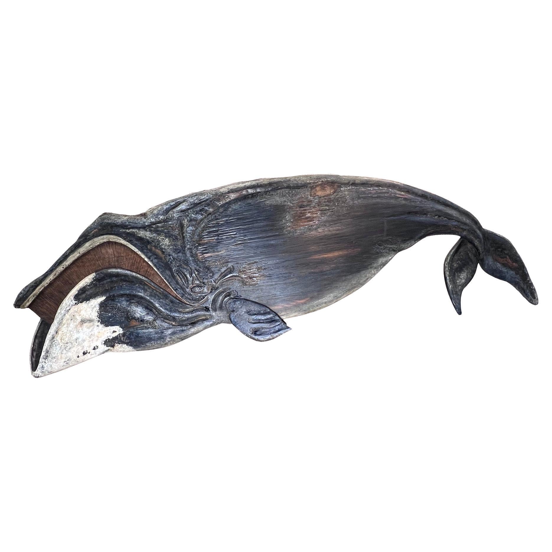 Large Folk Art Whale Carving