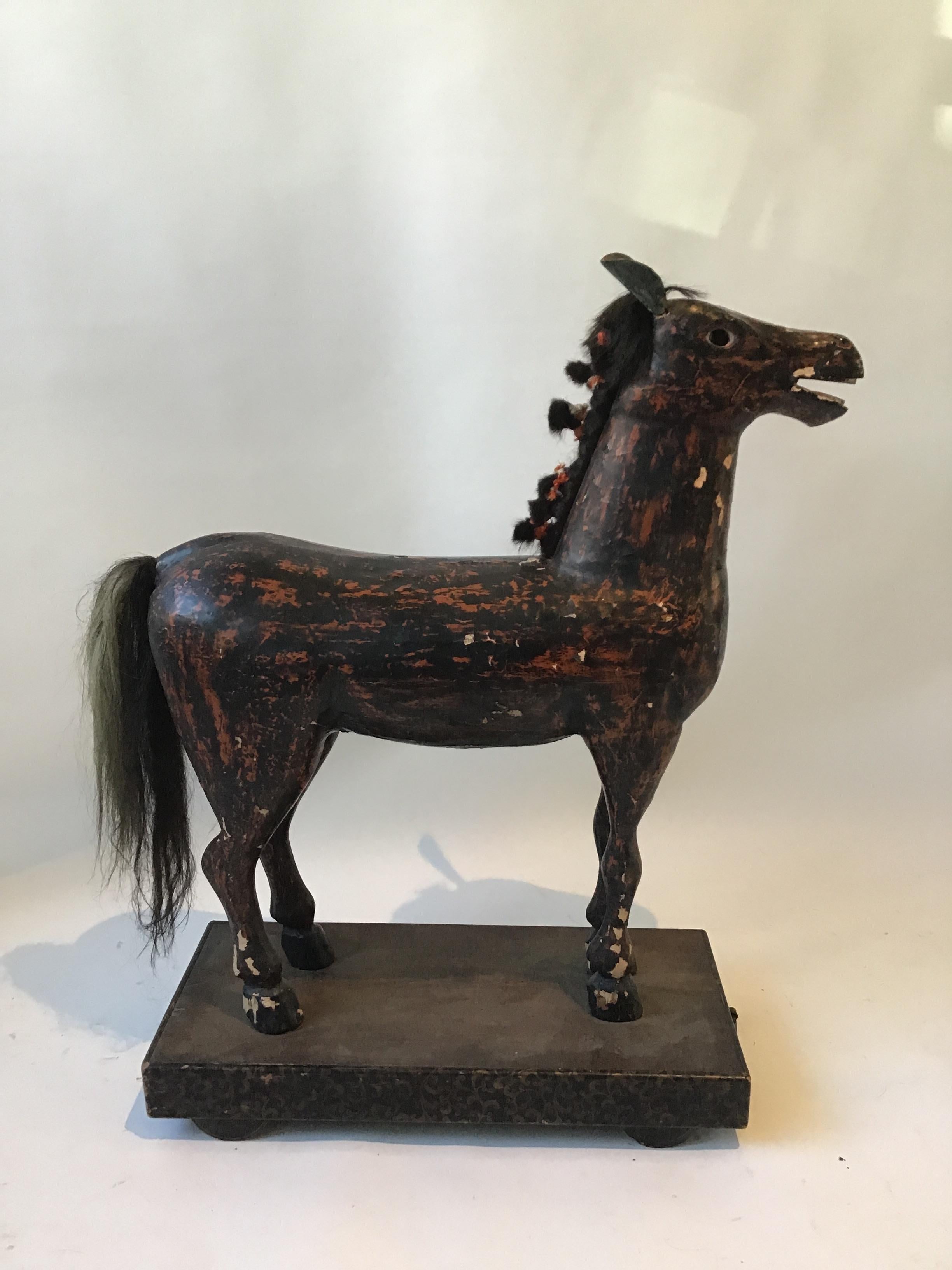 Large Folk Art Wood Horse 2