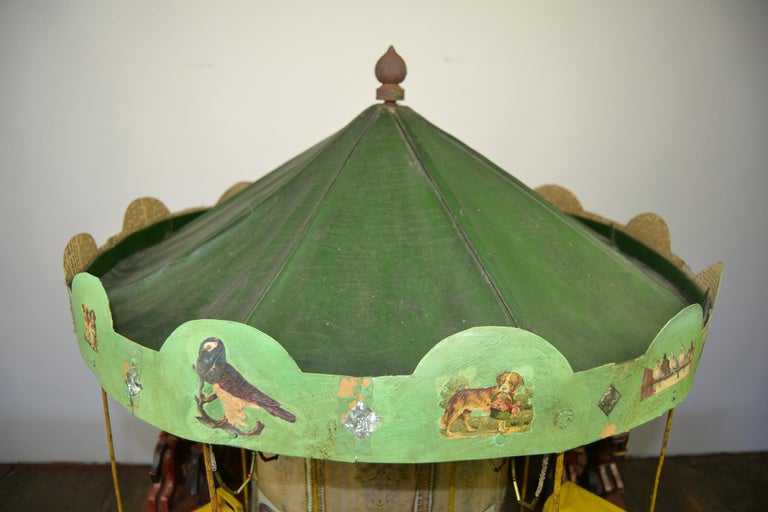 Wooden xmas merry go round toy