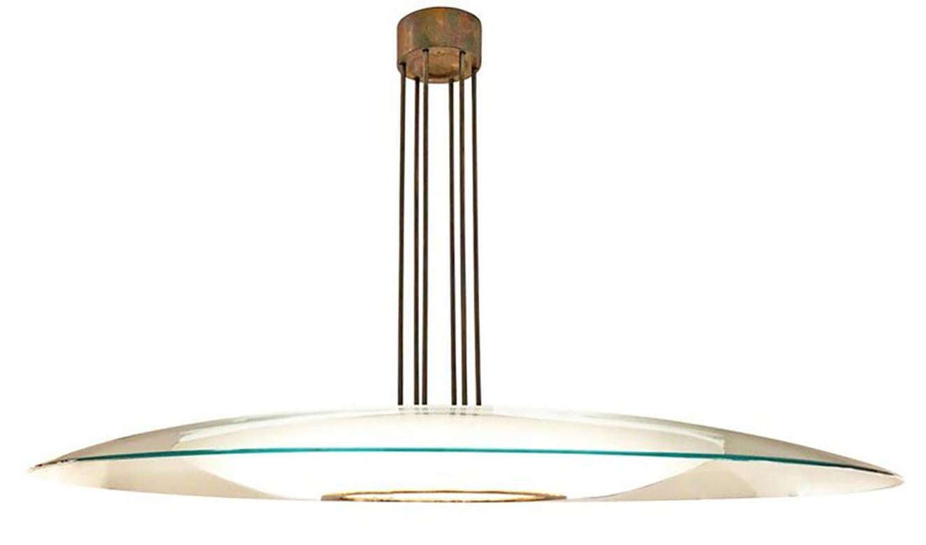 Mid-Century Modern Large Fontana Arte Ceiling Light by Max Ingrand For Sale