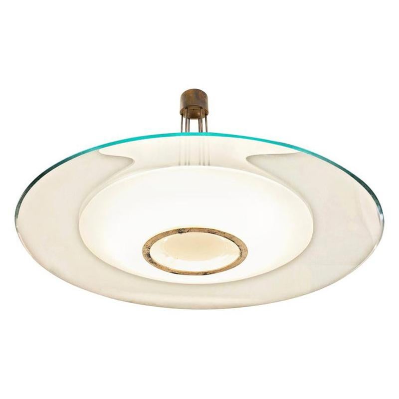 Large Fontana Arte Ceiling Light by Max Ingrand For Sale