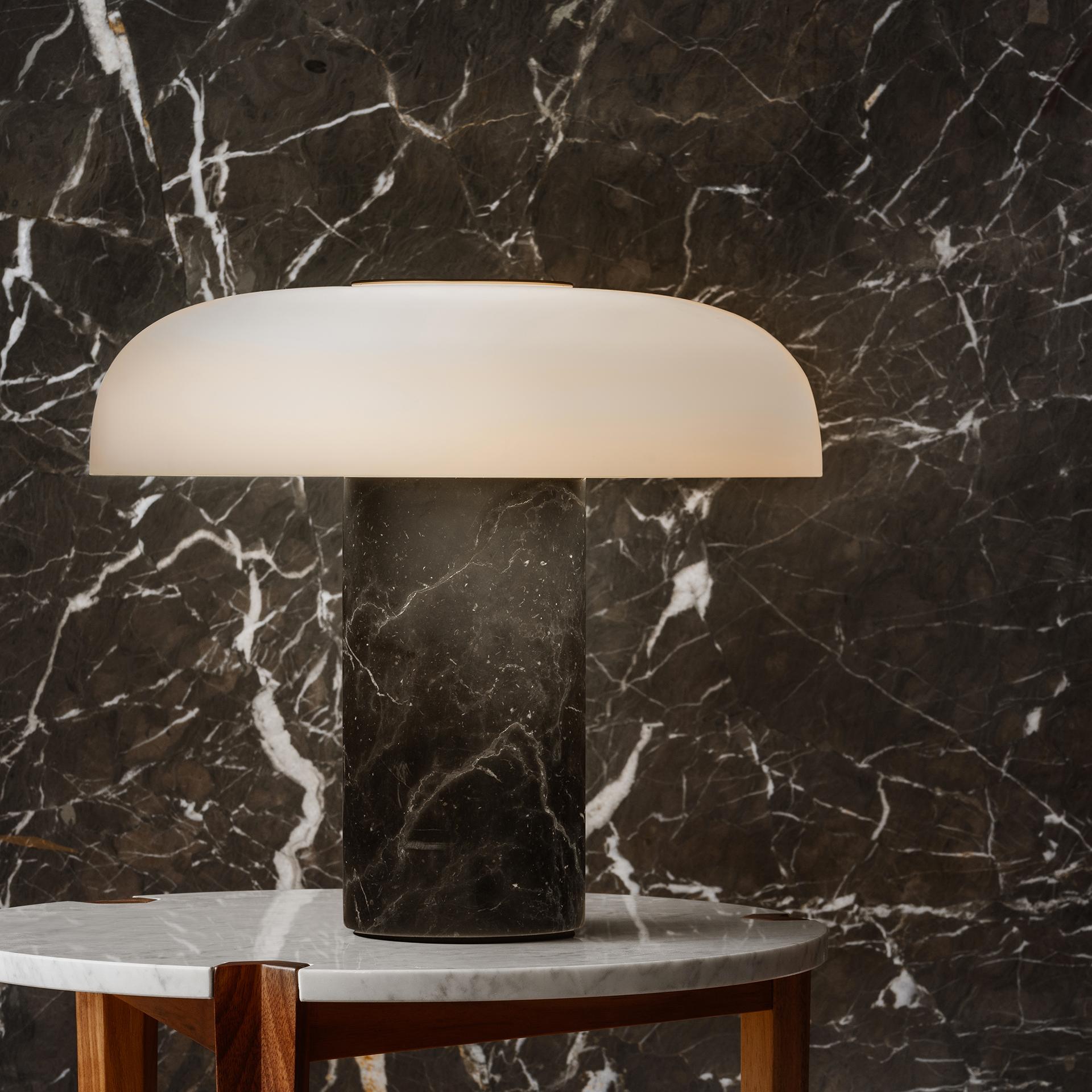 Italian Large Fontana Arte 'Tropico' Black Marble & Glass Table Lamp by Studio Buratti For Sale