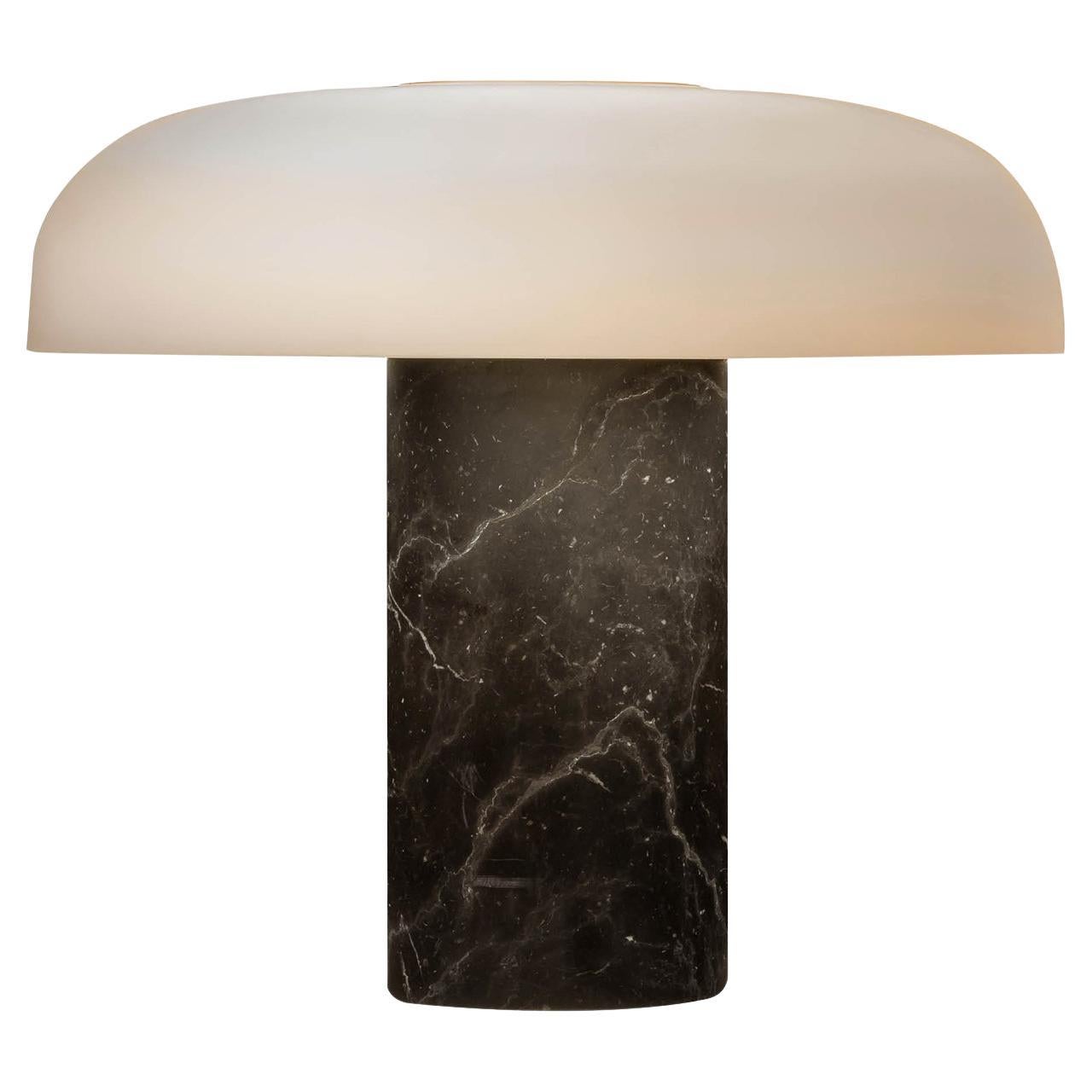 Large Fontana Arte 'Tropico' Black Marble & Glass Table Lamp by Studio Buratti For Sale