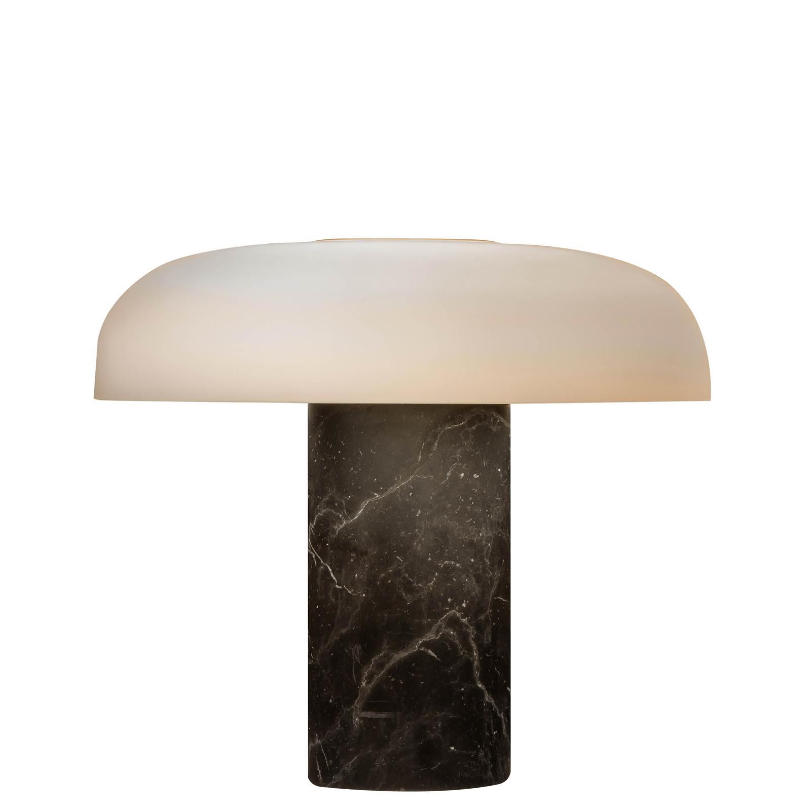 Large Fontana Arte 'Tropico' Gray Marble & Glass Table Lamp by Studio Buratti For Sale 3