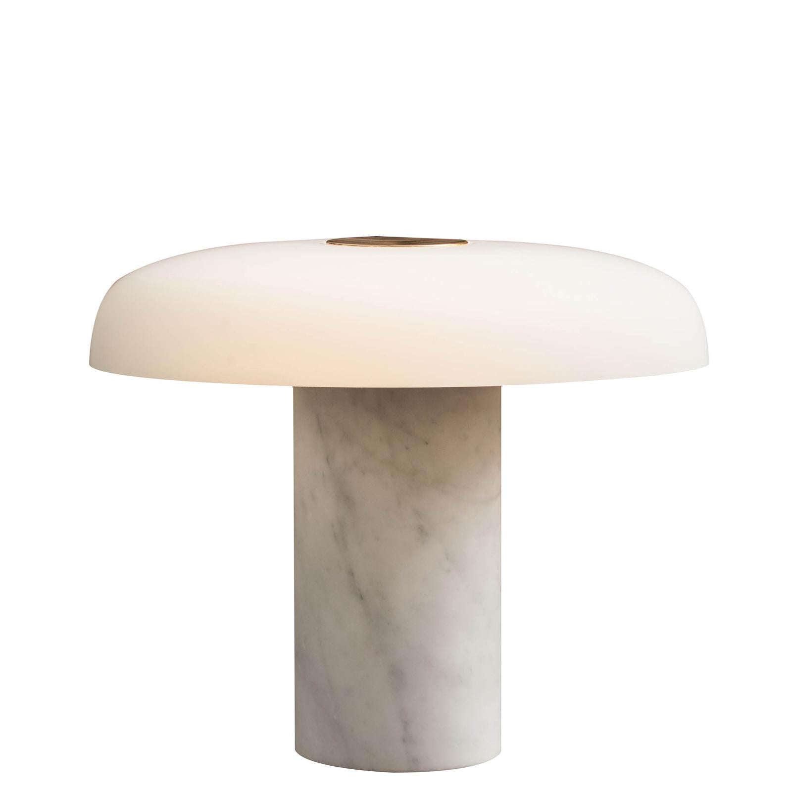 Metal Large Fontana Arte 'Tropico' Gray Marble & Glass Table Lamp by Studio Buratti For Sale