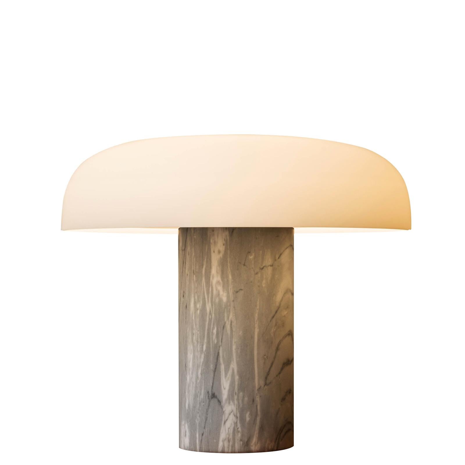 Large Fontana Arte 'Tropico' White Marble & Glass Table Lamp by Studio Buratti For Sale 3