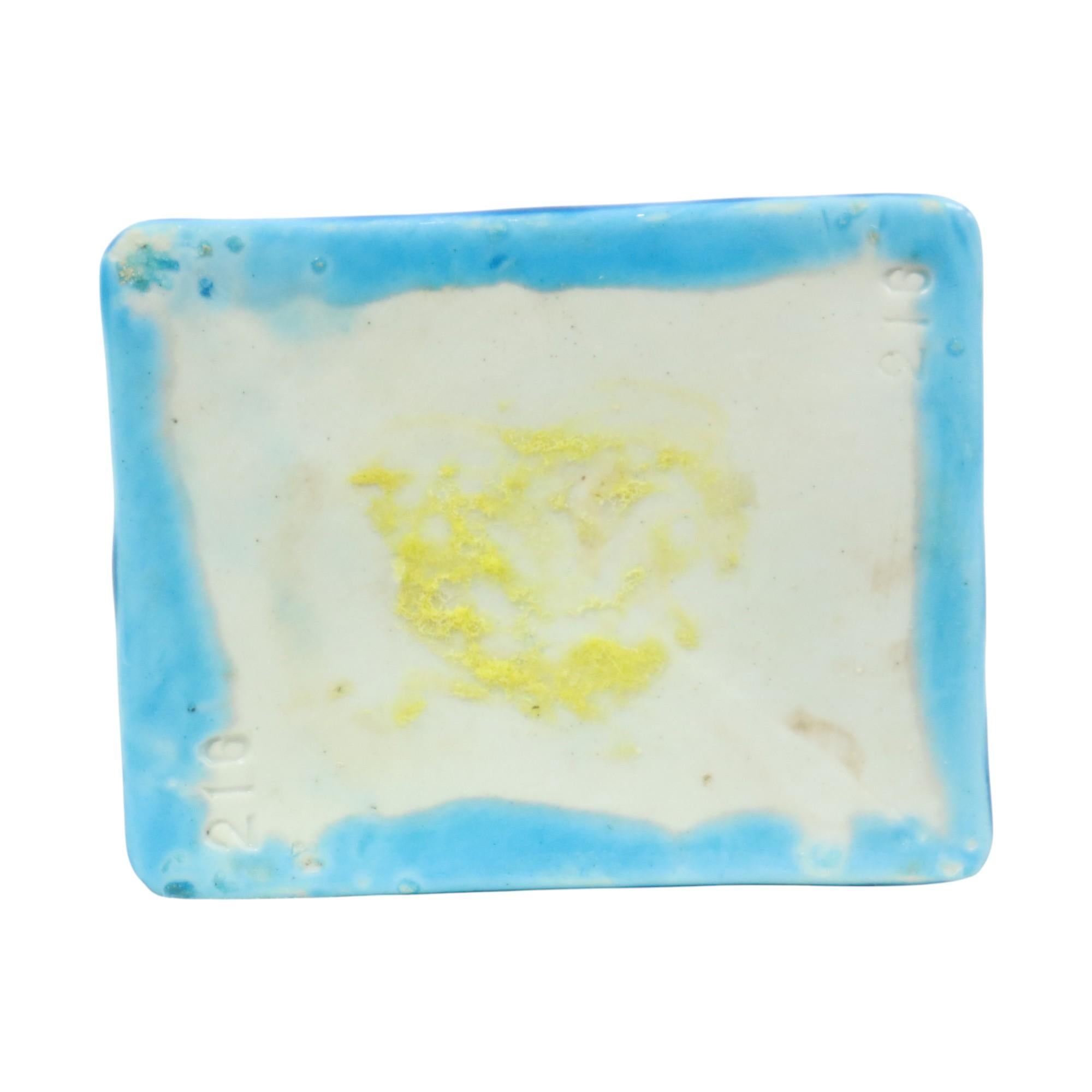 Grande Cane Foo Temple Lion in ceramica smaltata blu 32 cm in vendita 5