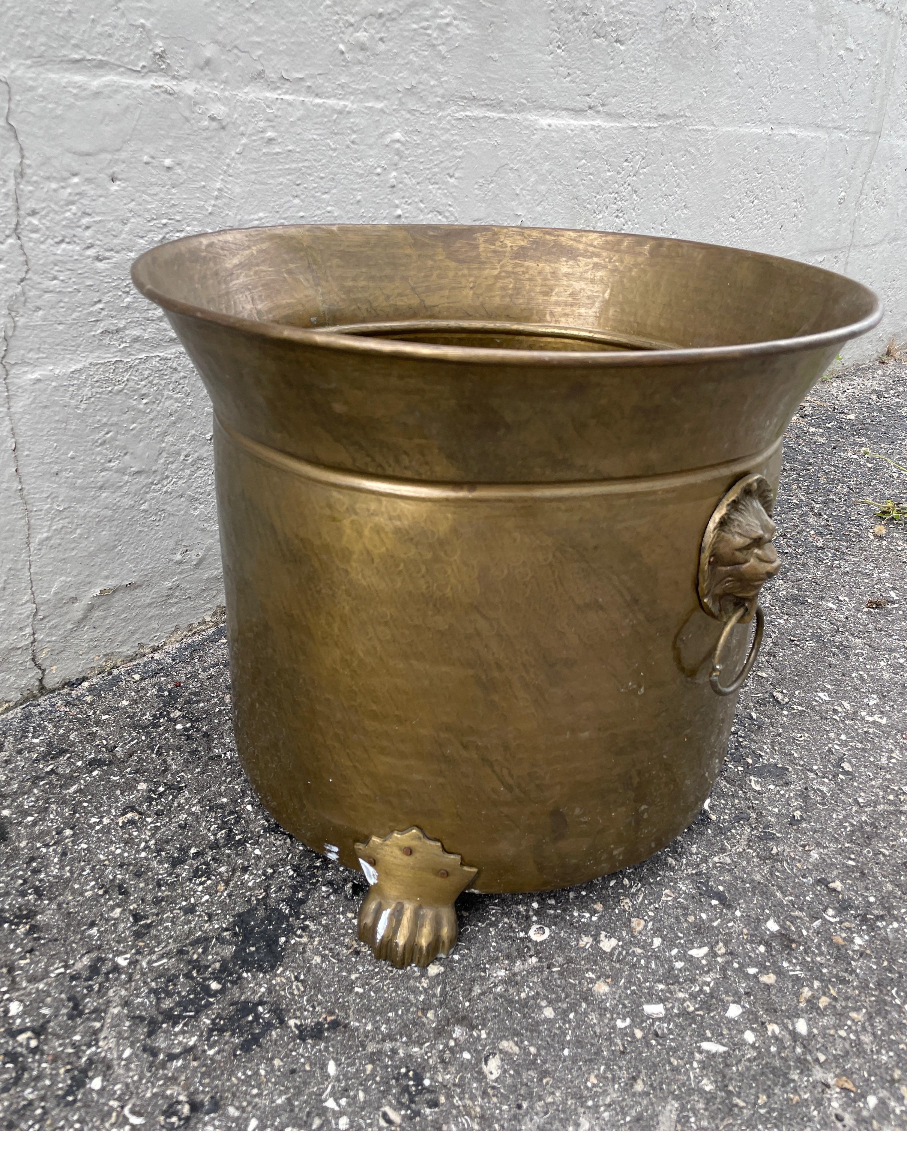 brass footed planter