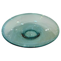 Large Footed Glass bowl Signed By Blenko 1970's