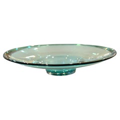 Large Footed Glass bowl Signed By Blenko 1970's