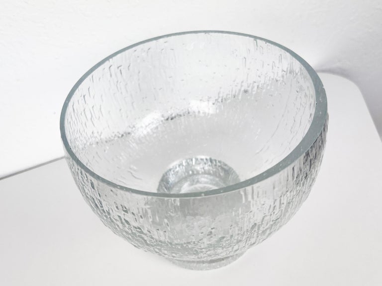 Large Footed Glass "Kekkeri" Bowl by Timo Sarpaneva for Iittala For