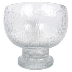 Retro Large Footed Glass "Kekkeri" Bowl by Timo Sarpaneva for Iittala
