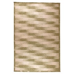 Large Forel Green, Beige Hand Knotted Wool Rug by Doris Leslie Blau