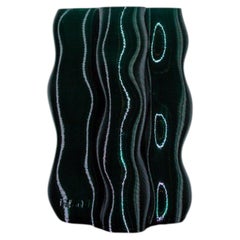 Large Forest Green Magma Vase by Mana
