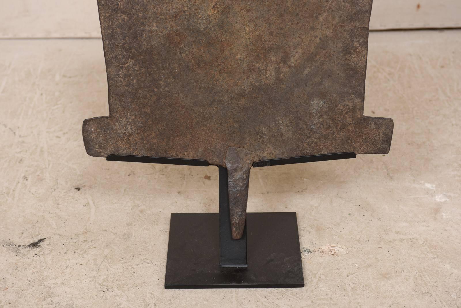 Nigerian Large Forged Iron Currency from Nigeria, West Africa on Custom Stand