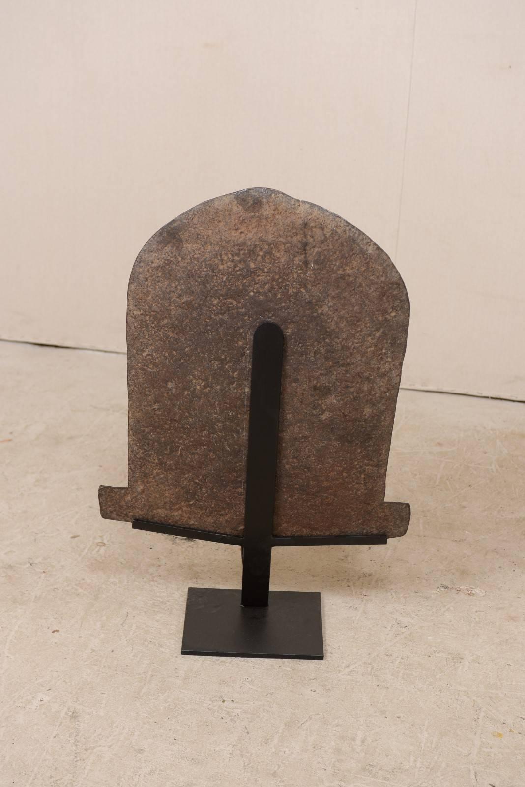 Large Forged Iron Currency from Nigeria, West Africa on Custom Stand 1