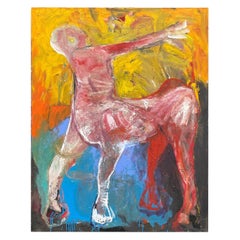 Large format figurative painting "La centauresse" by Francky Criquet