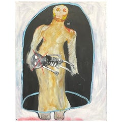 Large format figurative painting "La descente de croix 1" by Francky Criquet