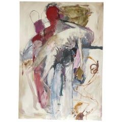 Large format figurative painting "La descente de croix 2" by Francky Criquet