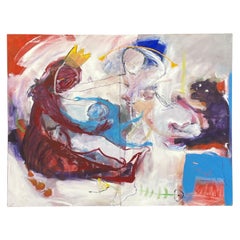 Large format figurative painting "L’amour chevauchant la vie" by Francky Criquet