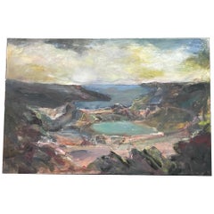 Large format figurative painting "Les mers lointaines" by Francky Criquet