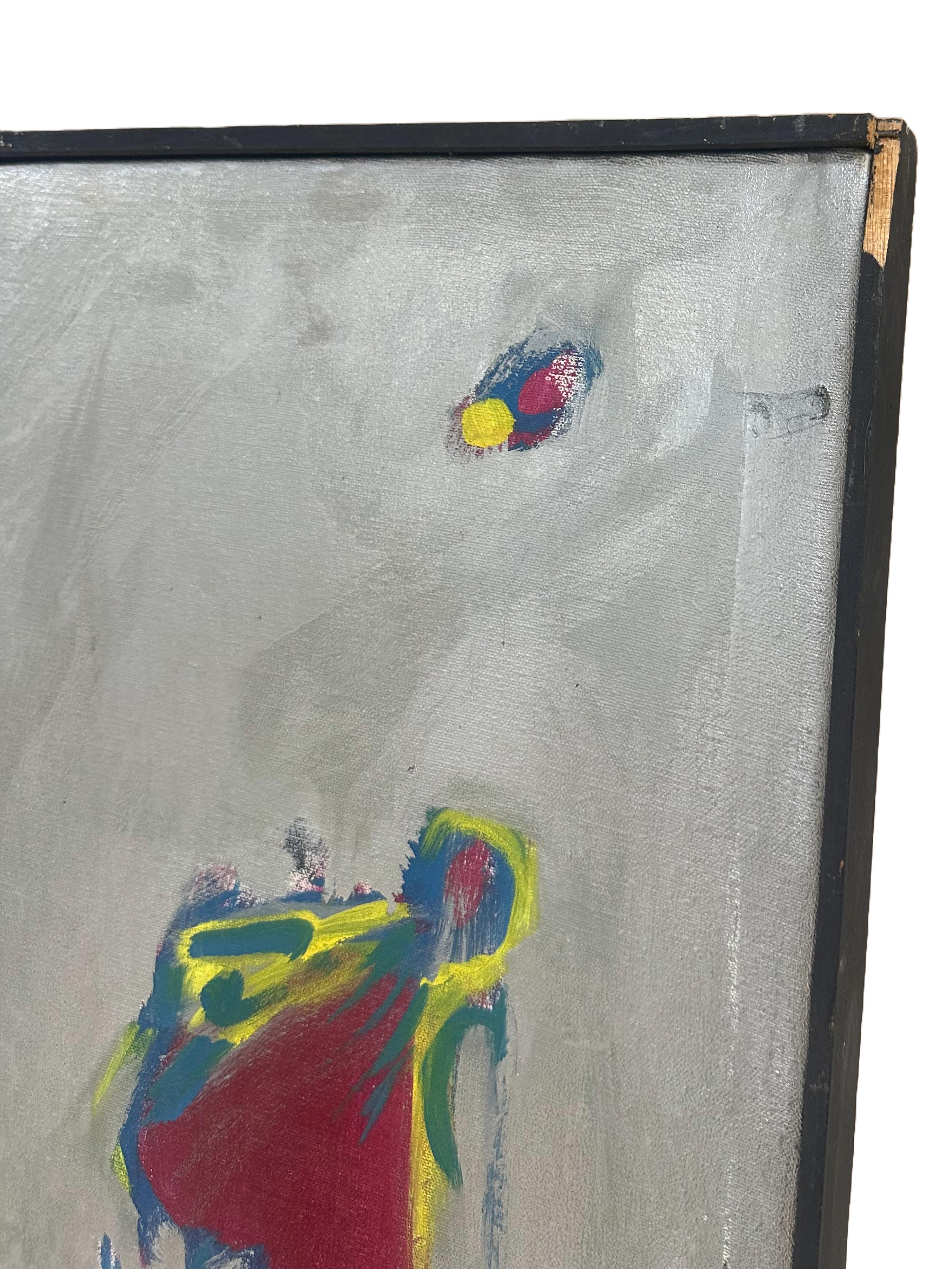 Quadro espressionista di grande formato con cornice della metà del secolo scorso In condizioni buone in vendita a Dallas, TX