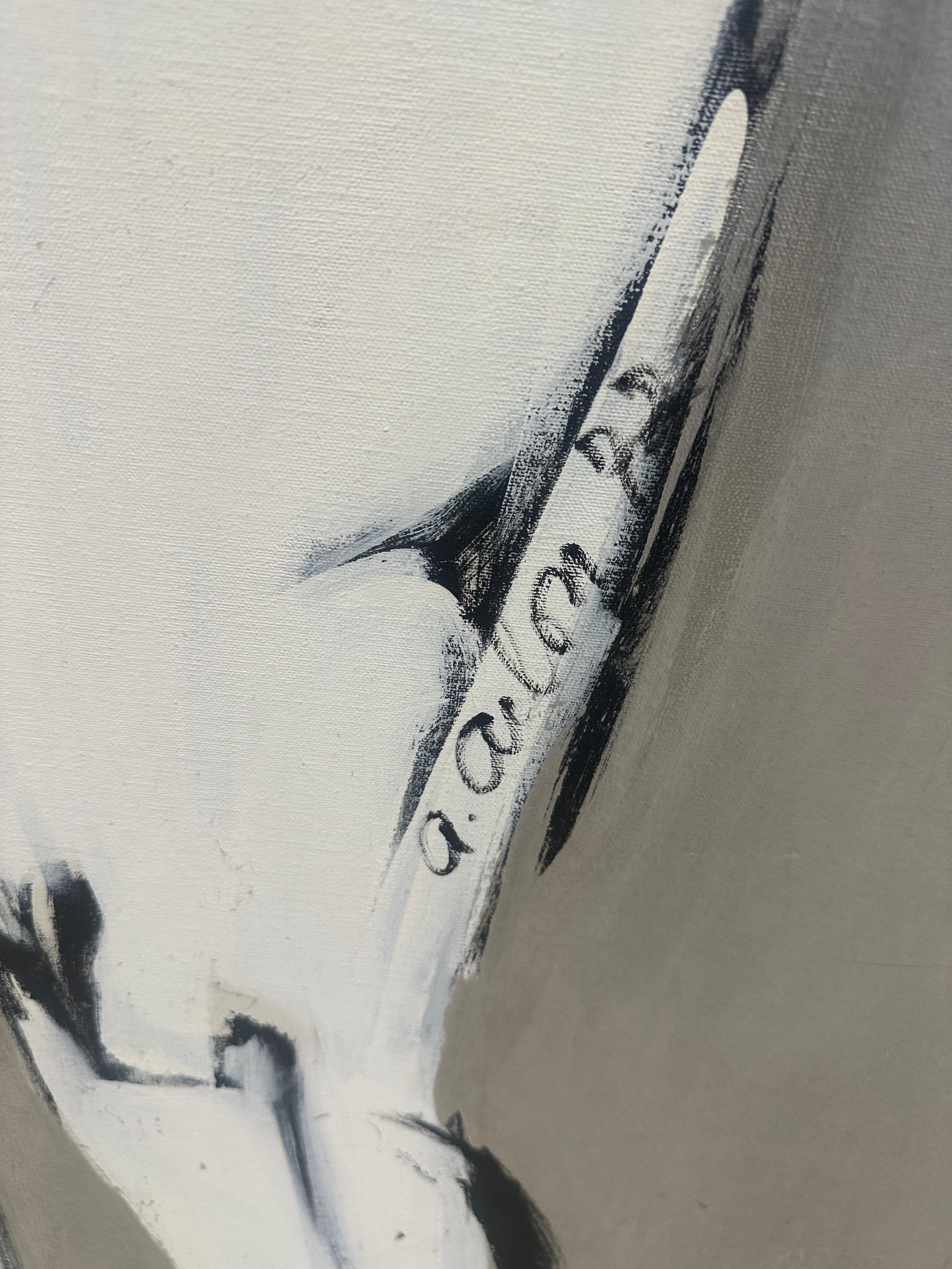 XX secolo Quadro espressionista di grande formato con cornice della metà del secolo scorso in vendita