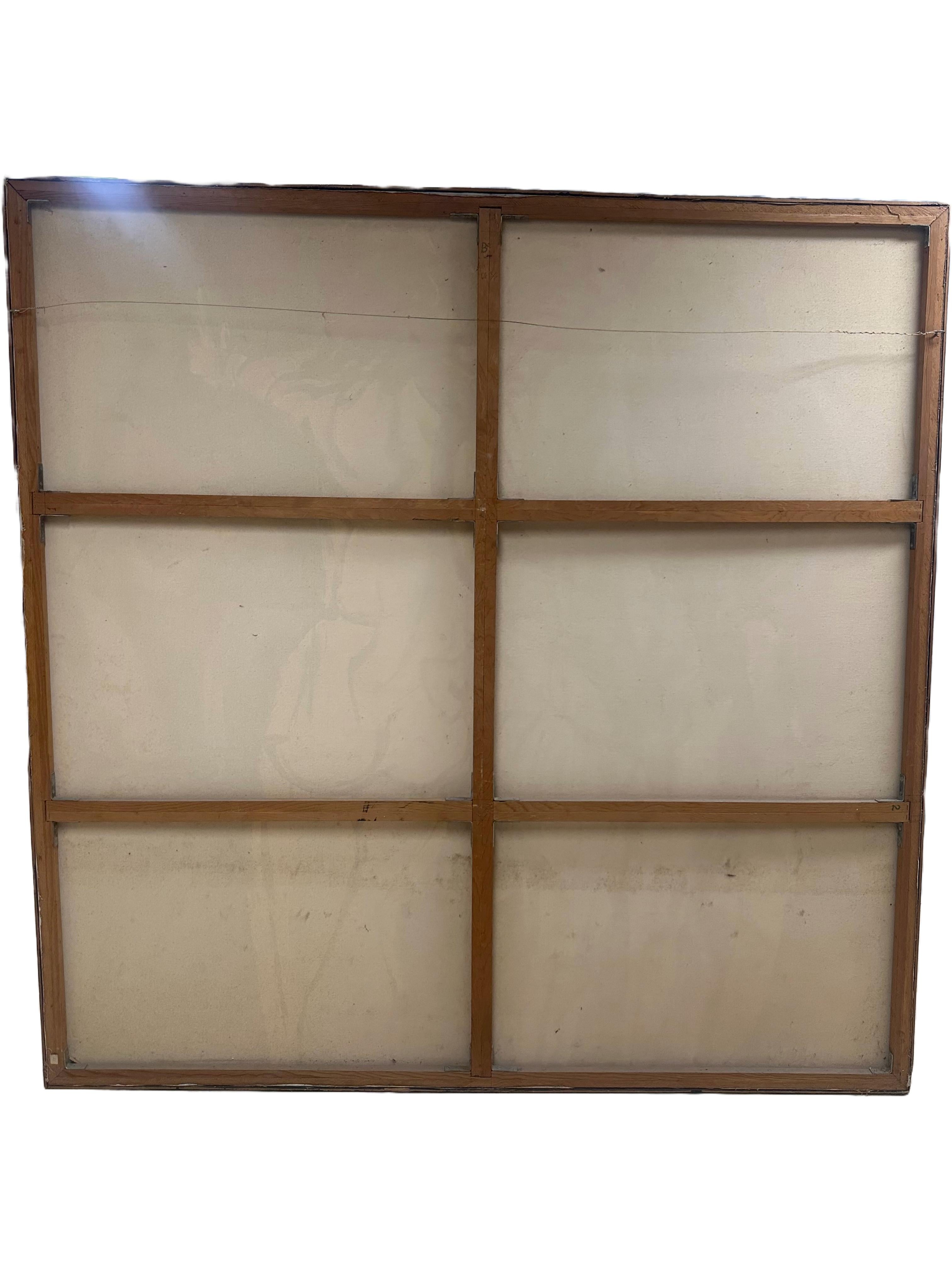 Tela Quadro espressionista di grande formato con cornice della metà del secolo scorso in vendita