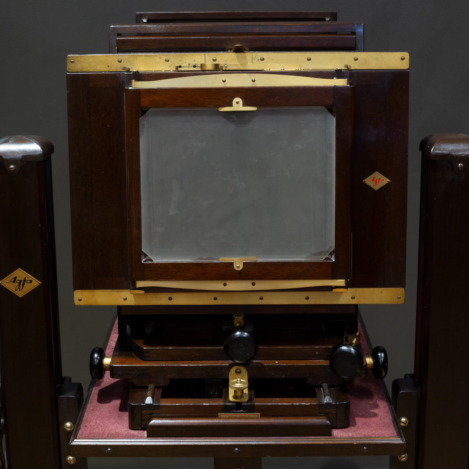 19th Century Large Format Mahogany Studio Camera on Adjustable Stand c.1890-1930 For Sale