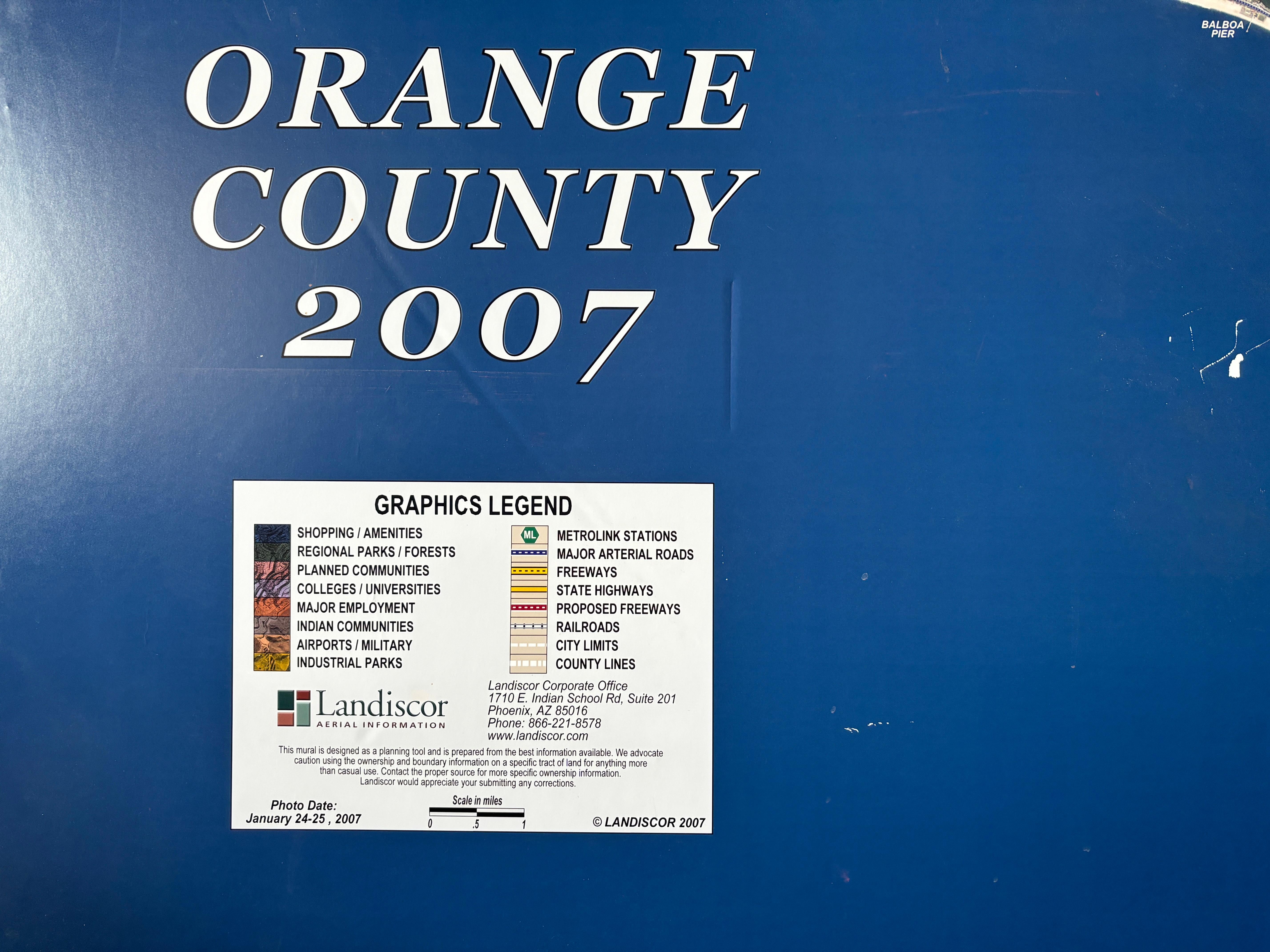 Paper Large Format Map of Orange County, CA 2007 For Sale
