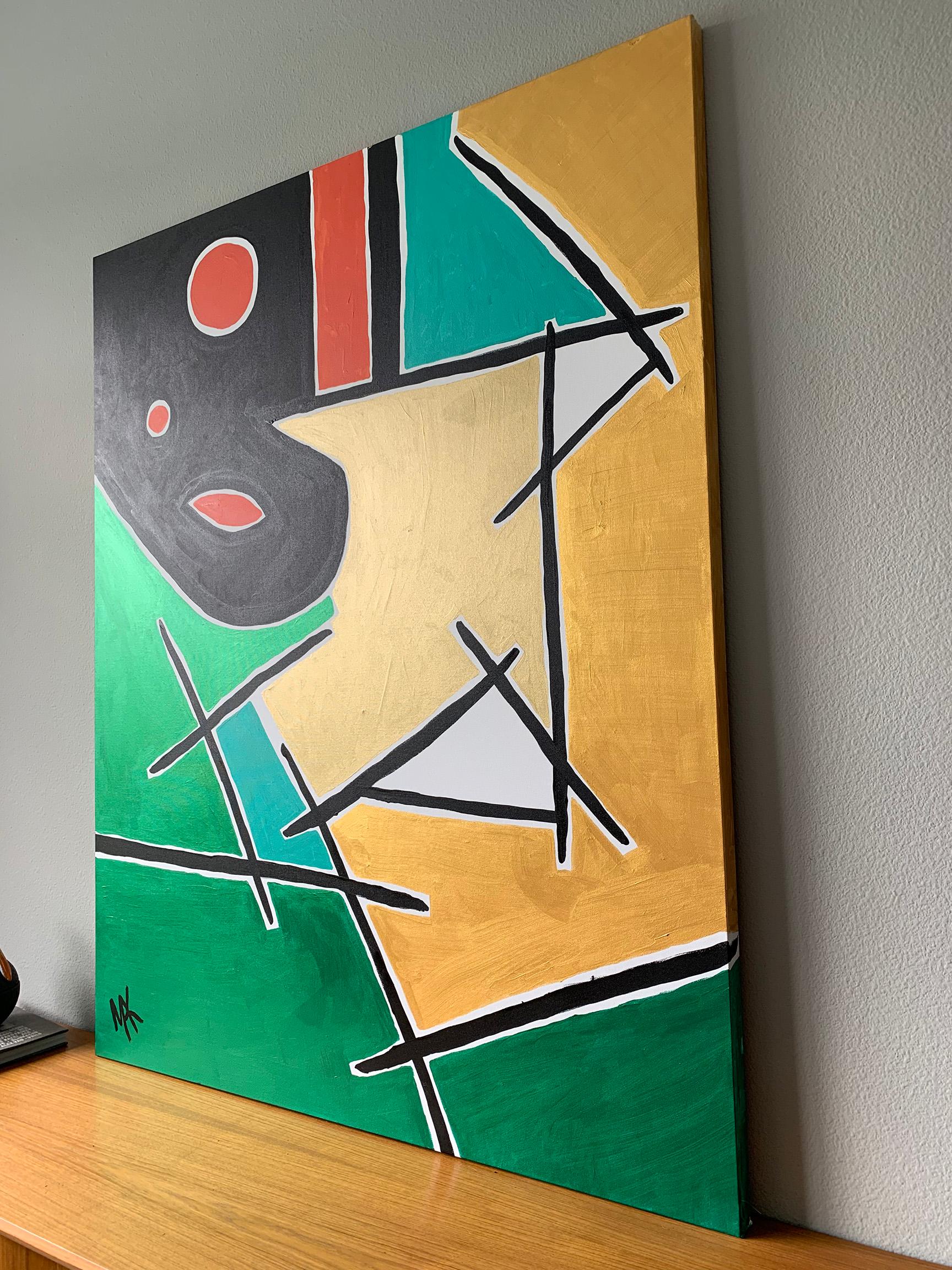 Large Format Modernist Acrylic on Canvas, Mak, 2019 im Zustand „Gut“ in Culver City, CA