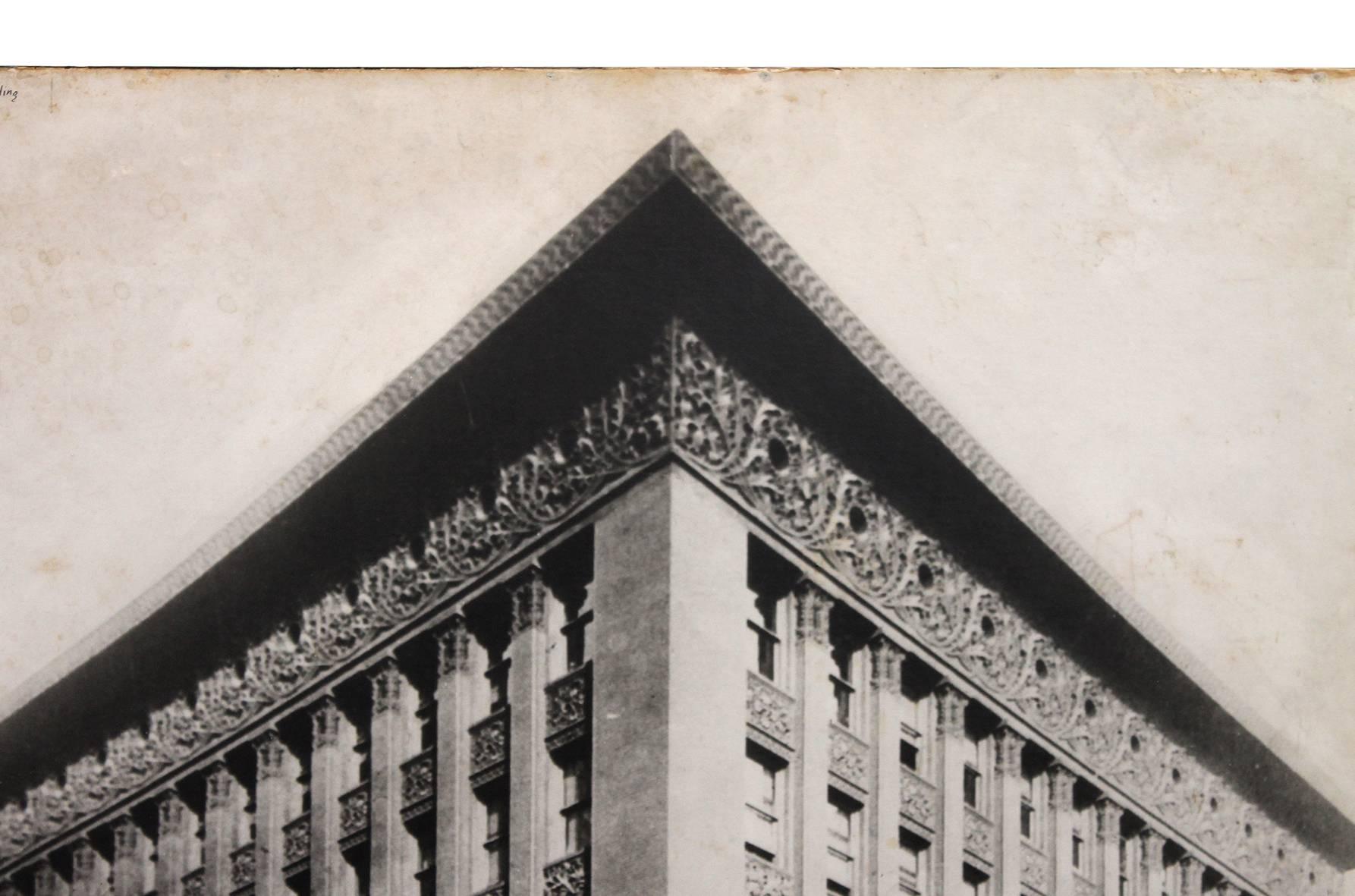 Linen Large Format MOMA Exhibited Photograph of Louis Sullivan's Wainwright Building