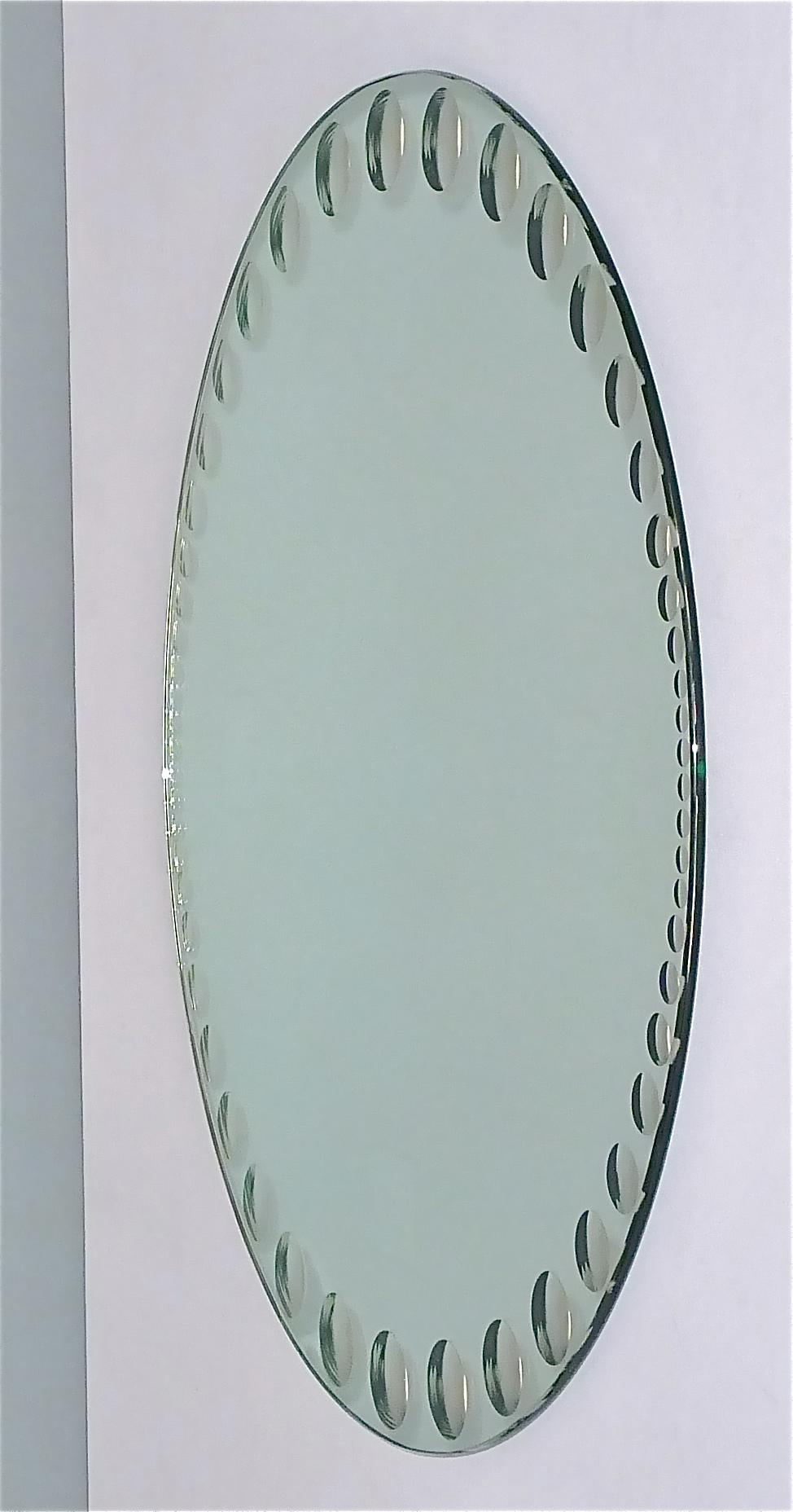 Large Fornasetti Style Wall Mirror Op Pop Art Faceted Crystal Glass Italian 1950 11