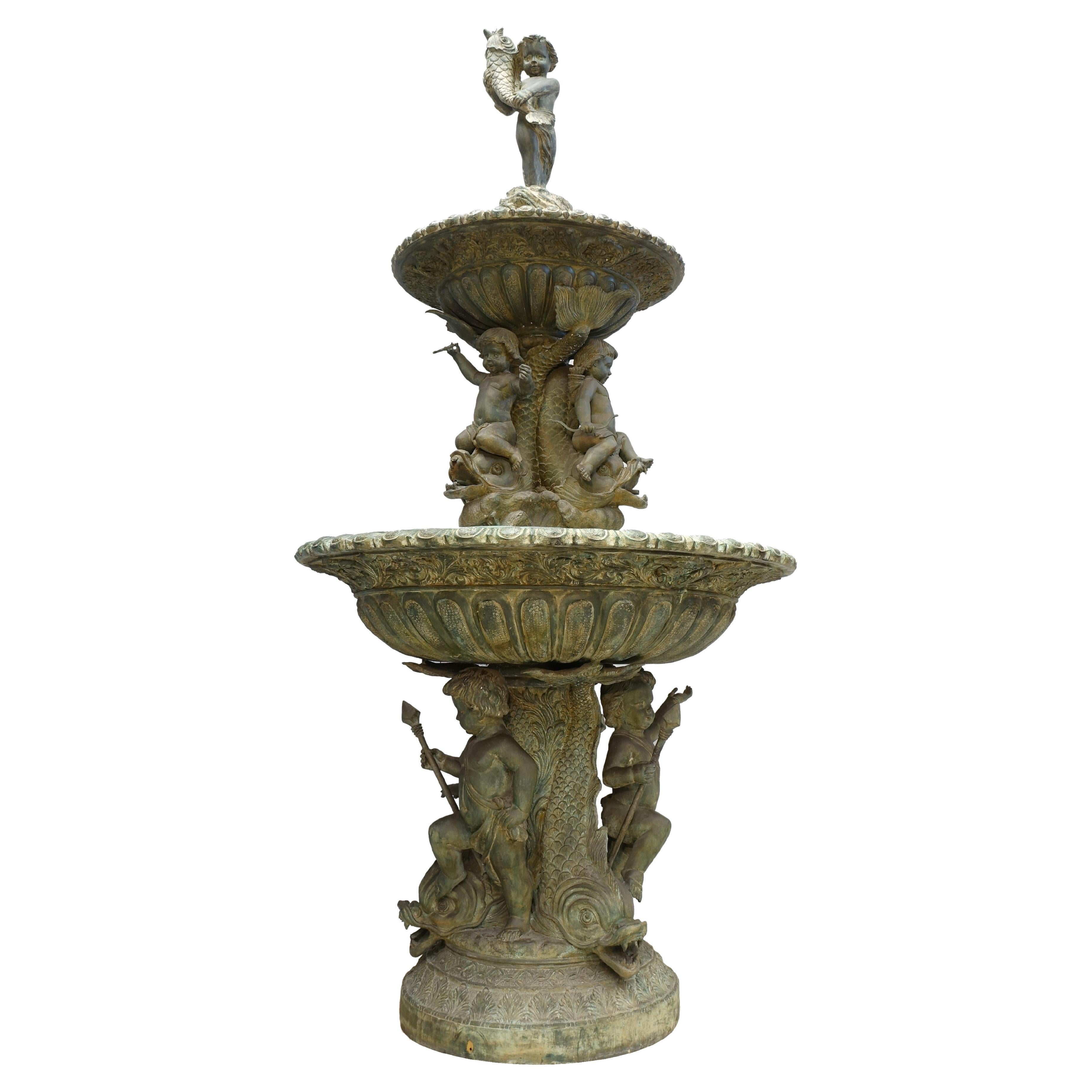 Large Bronze Figurative Sculptural Fountain by Canpiola For Sale at 1stDibs