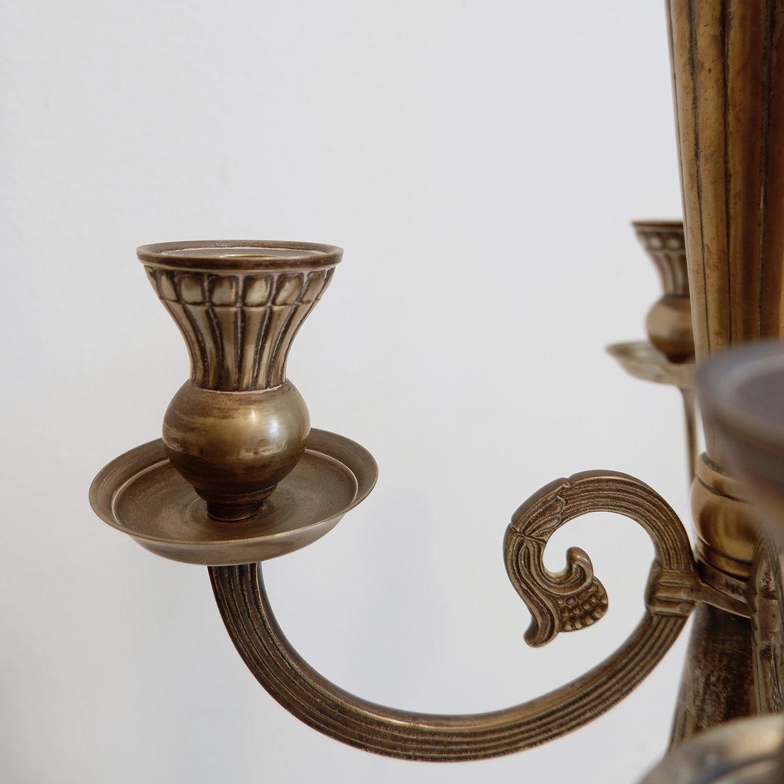 Large four-armed candelabra and five flames en vente 1