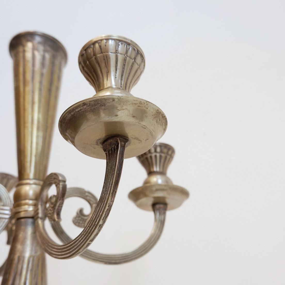 Large four-armed candelabra and five flames en vente 3