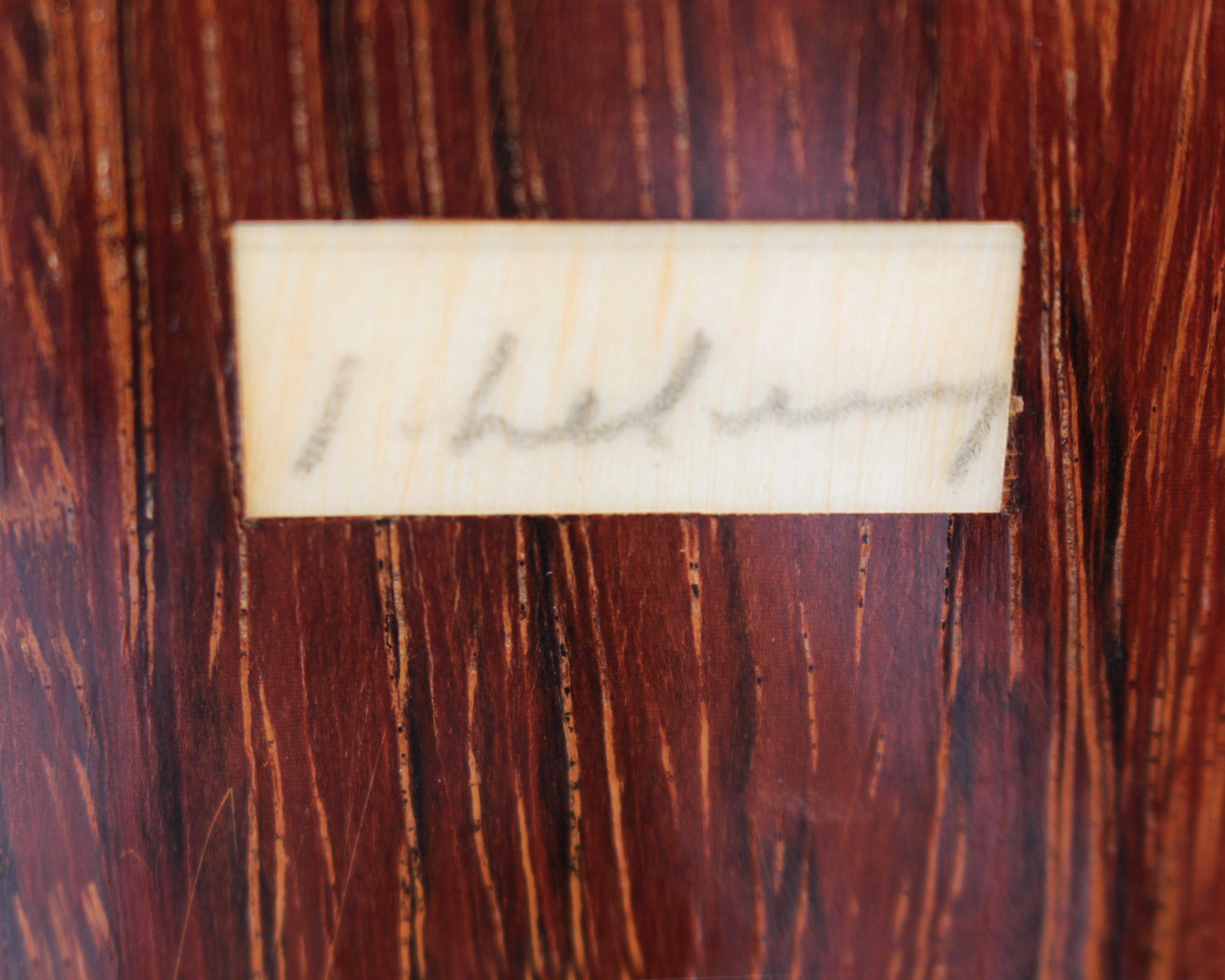 Gran cómoda de cuatro puertas de Jules Leleu, marquetería de Messager, hacia 1948 en venta 9