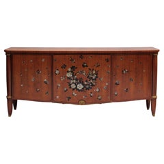 Large Four-Door Commode by Jules Leleu, Marquetry by Messager, circa 1948