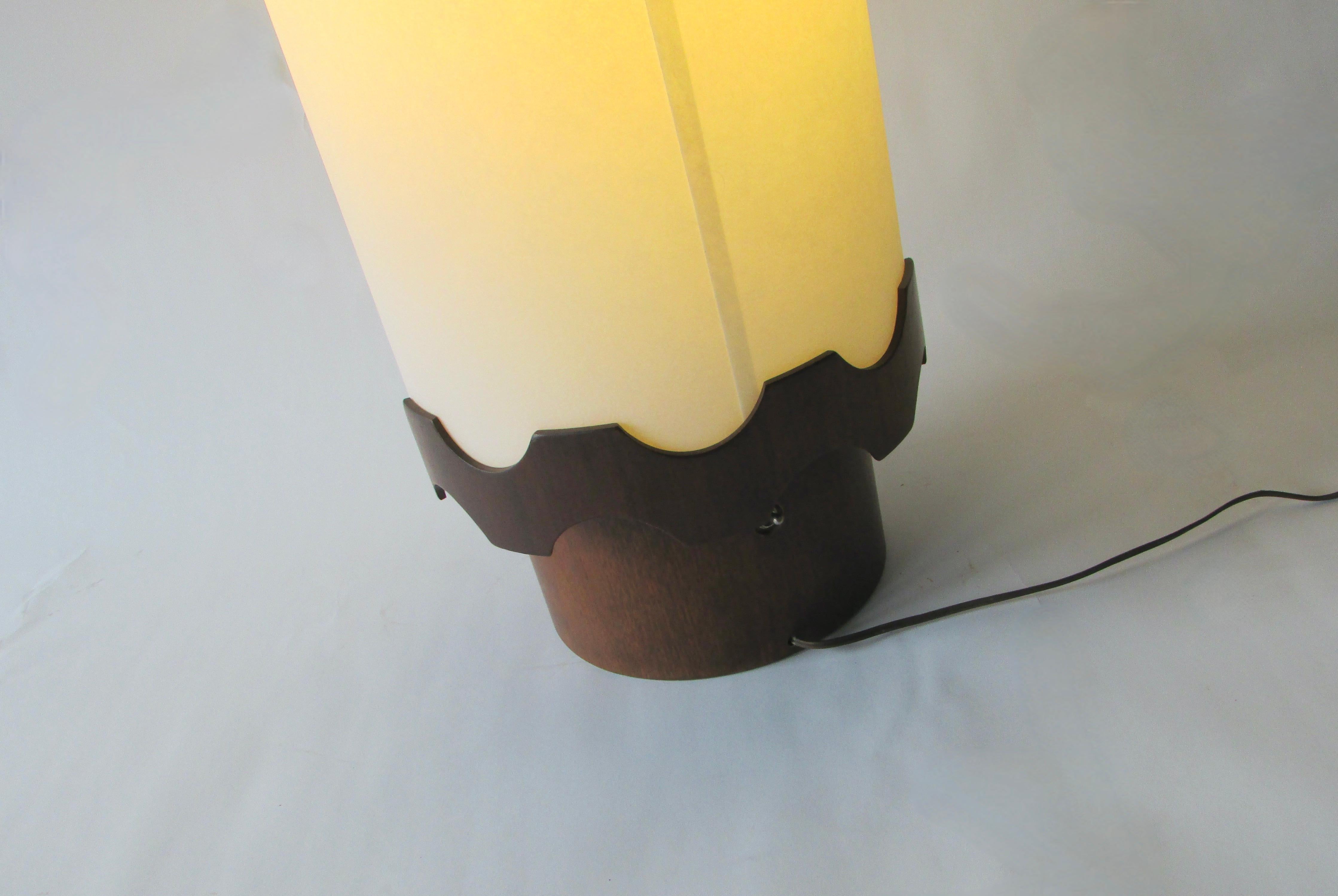 Large four foot tall Modeline style white cylinder table or floor lamp For Sale 6