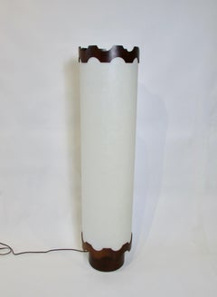Large four foot tall Modeline style white cylinder table or floor lamp