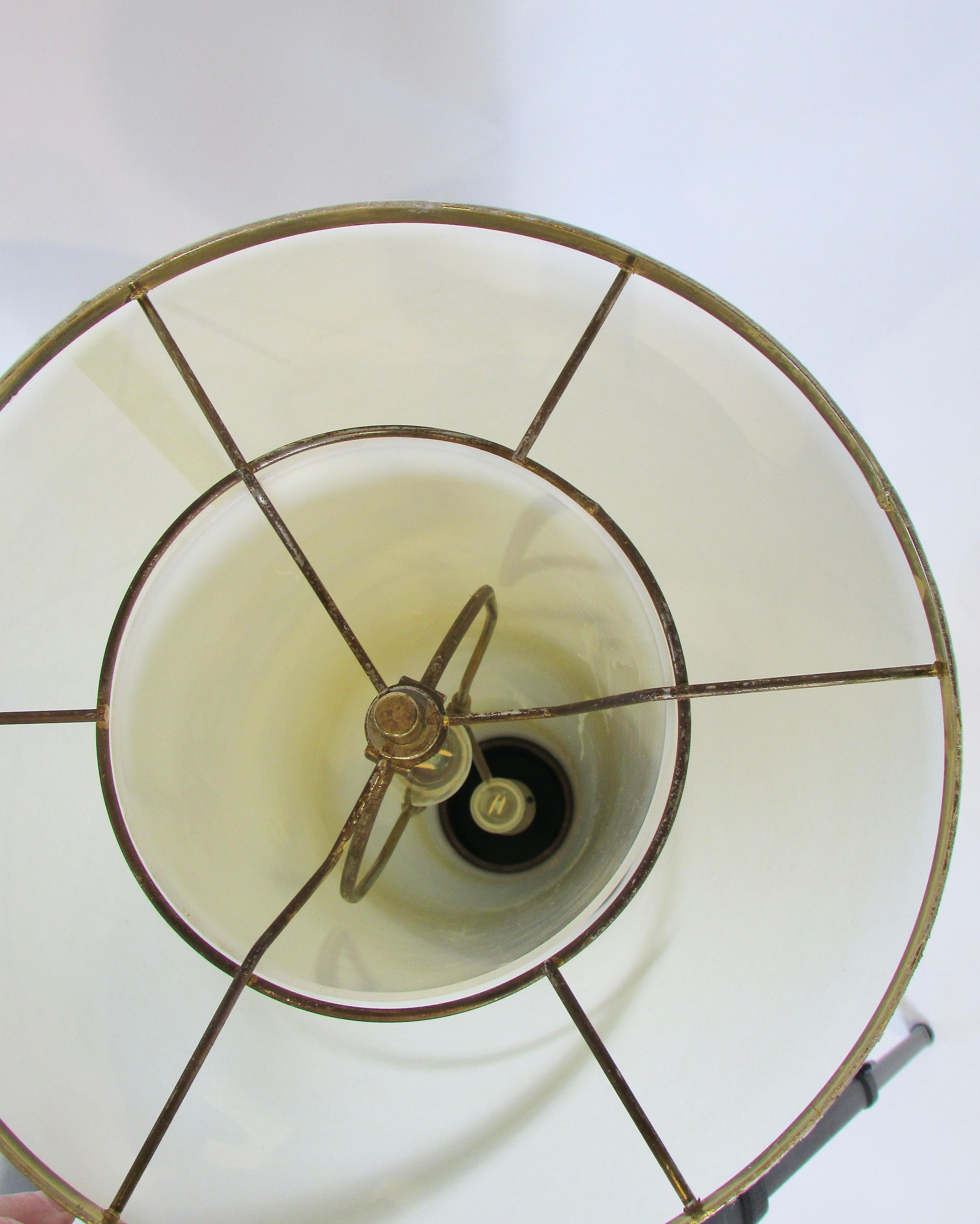 Large four foot tall Modeline style white cylinder table or floor lamp In Good Condition For Sale In Ferndale, MI