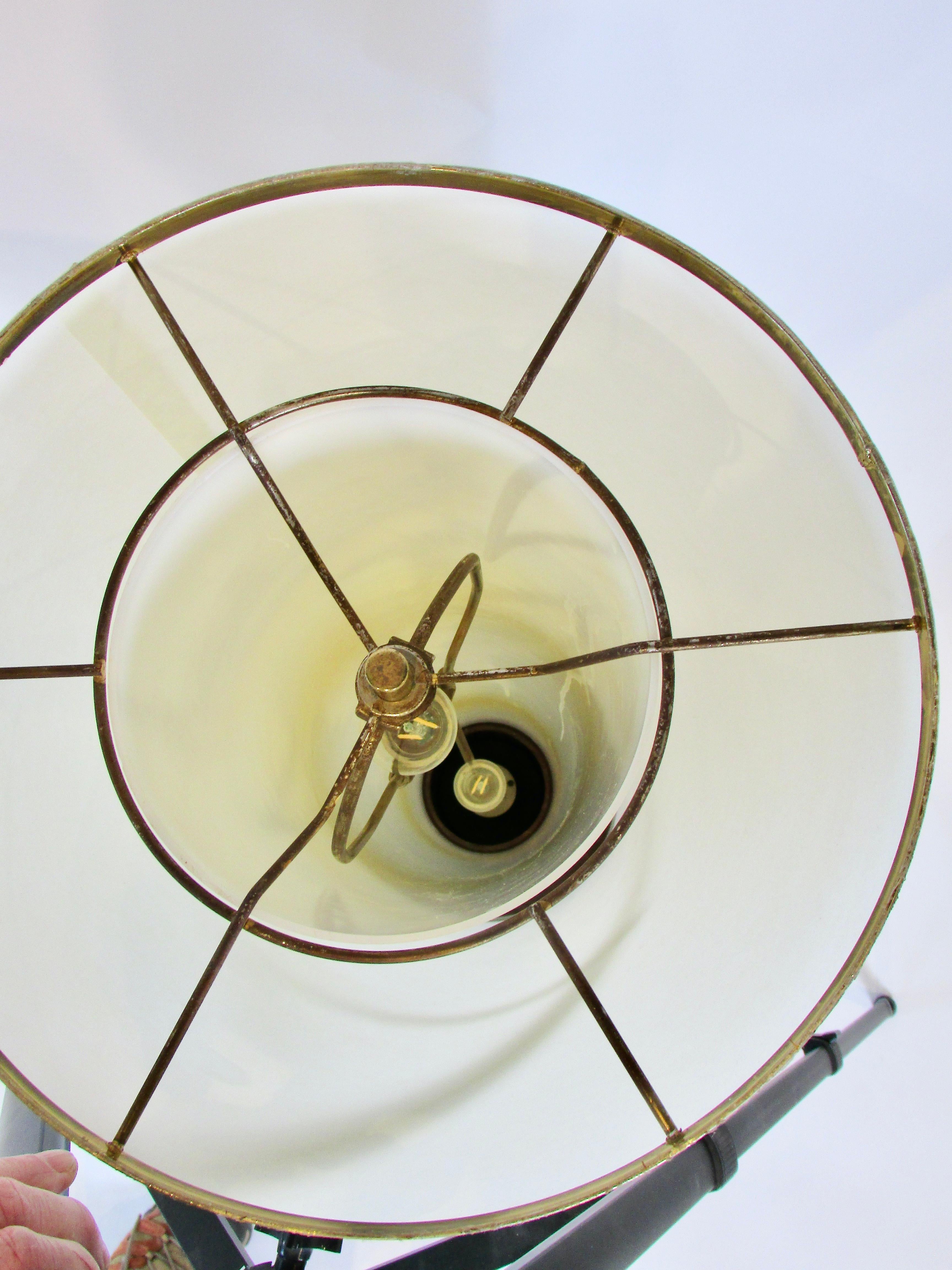 20th Century Large four foot tall Modeline style white cylinder table or floor lamp For Sale