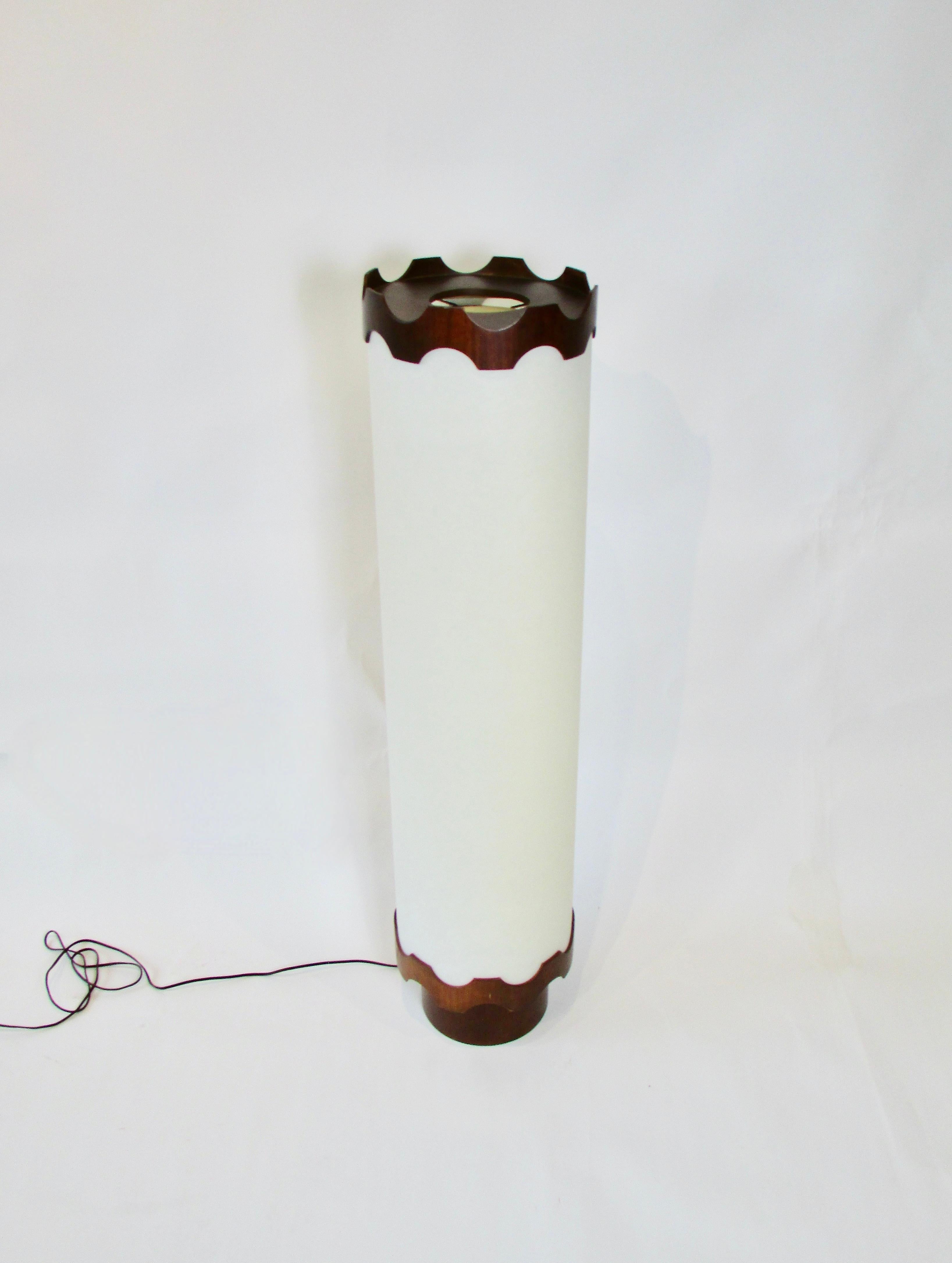 Large four foot tall Modeline style white cylinder table or floor lamp For Sale 1
