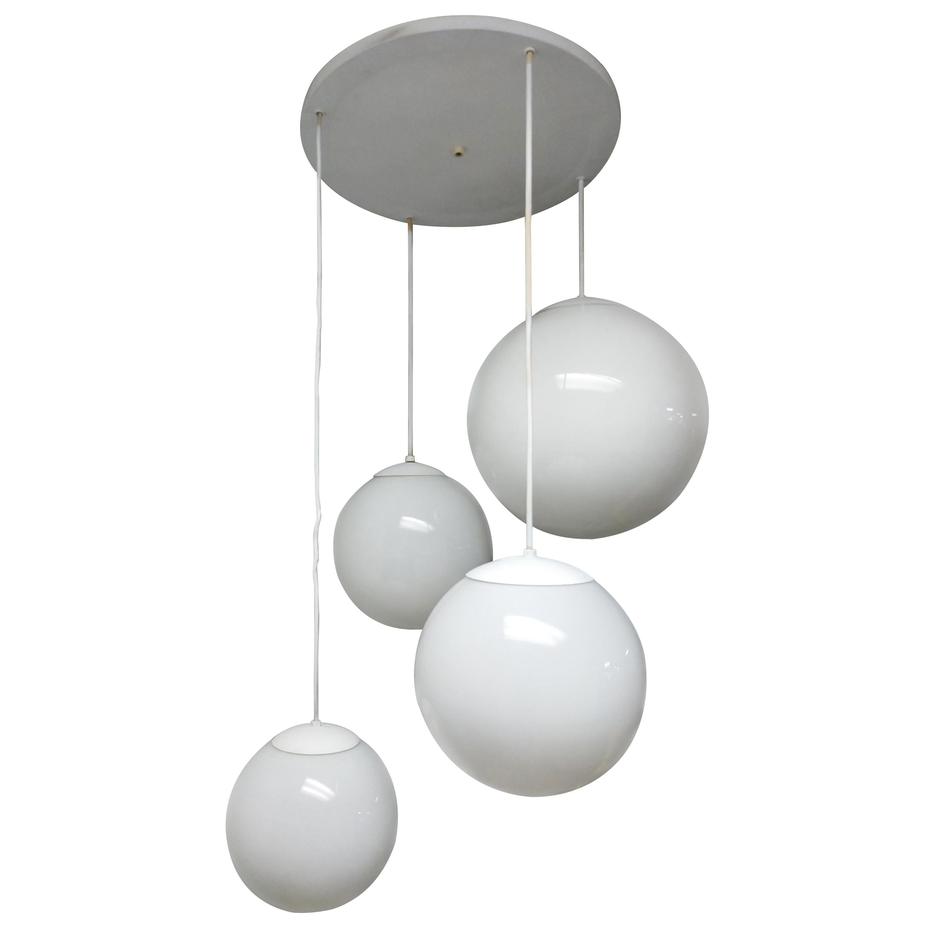 Striking Stilnovo Four Large Globes Chandelier at 1stDibs