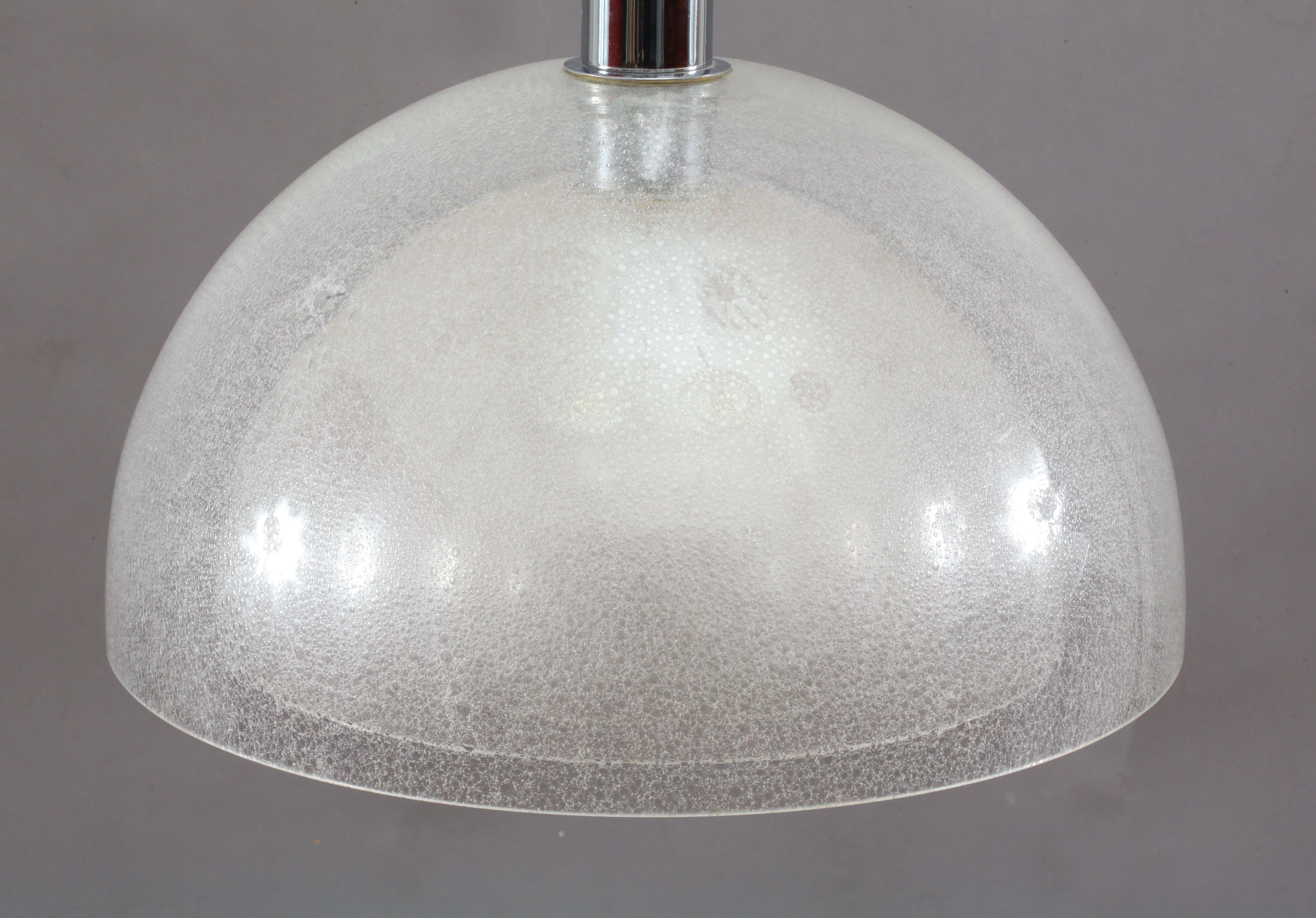 German Large Four-Layer Murano Pulegoso Glass Pendant Lamp by Carlo Nason for Mazzega